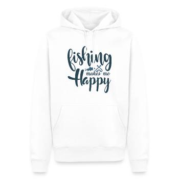 Angler angeln einen Fisch auf dem See - Männer Premium Bio Hoodie - Weiß - Vorne - Nico (187cm)