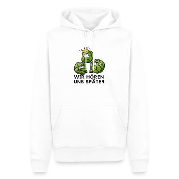 Wir hören uns später - Rosenkohl - Humor - Männer Premium Bio Hoodie - Weiß - Vorne - Nico (187cm)
