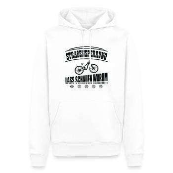Straßensperrung EBiker MTB Lustig Radfahrer Spruch - Männer Premium Bio Hoodie - Weiß - Vorne - Nico (187cm)