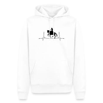 Chevaux cavalier battement de coeur cheval amour équitation - Sweat à capuche Premium bio Homme - blanc - Devant - Nico (187cm)