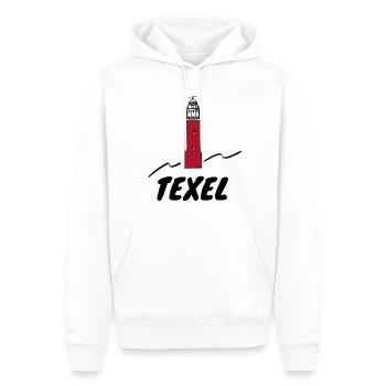 Phare Texel Holland - Sweat à capuche Premium bio Homme - blanc - Devant - Nico (187cm)