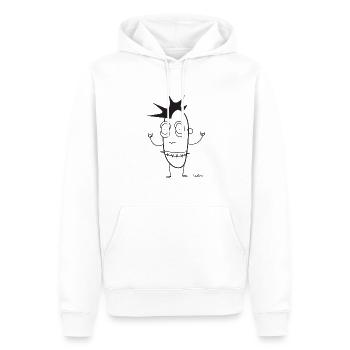 Chillions punk - Sweat à capuche Premium bio Homme - blanc - Devant - Nico (187cm)