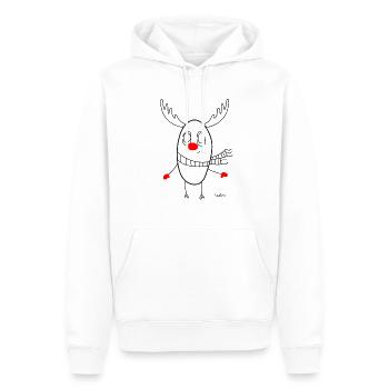 Chillions Rudolph Red Nosed - Men’s Premium Organic Hoodie - white - Front - Nico (187cm)