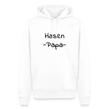 Papa lapins - Sweat à capuche Premium bio Homme - blanc - Devant - Nico (187cm)