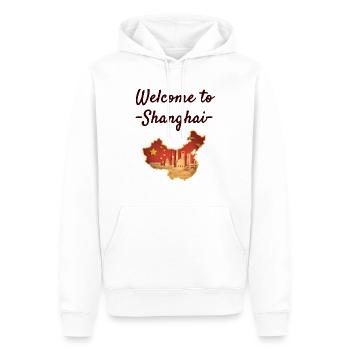 Shanghai - Männer Premium Bio Hoodie - Weiß - Vorne - Nico (187cm)