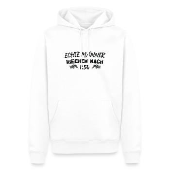 Echte Männer Riechen Nach 1:50 Moped Mopedfahrer - Männer Premium Bio Hoodie - Weiß - Vorne - Nico (187cm)