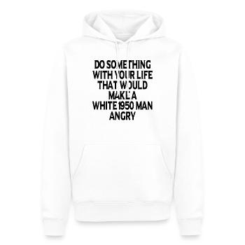 Cadeau féministe féministe féministe - Sweat à capuche Premium bio Homme - blanc - Devant - Nico (187cm)