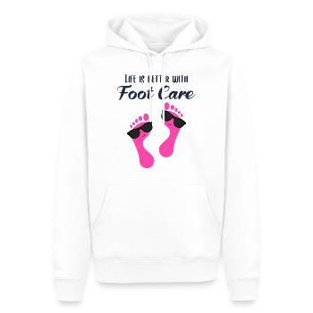 Soins des pieds pédicure podiatre nail salon cadeau - Sweat à capuche Premium bio Homme - blanc - Devant - Nico (187cm)
