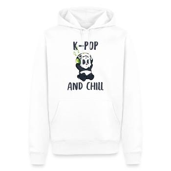 k-pop k pop kpop & and chill Korea Music Cadeau - Sweat à capuche Premium bio Homme - blanc - Devant - Nico (187cm)