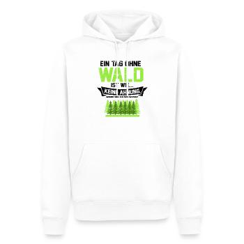 Ein Tag ohne Wald ist wie woher soll ich das wisse - Männer Premium Bio Hoodie - Weiß - Vorne - Nico (187cm)