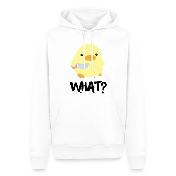 What What Duck With Knife Meme Funny Saying Fun - Sweat à capuche Premium bio Homme - blanc - Devant - Nico (187cm)