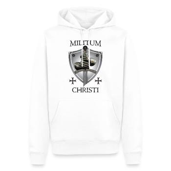 Templer + Militum Christi - Männer Premium Bio Hoodie - Weiß - Vorne - Nico (187cm)