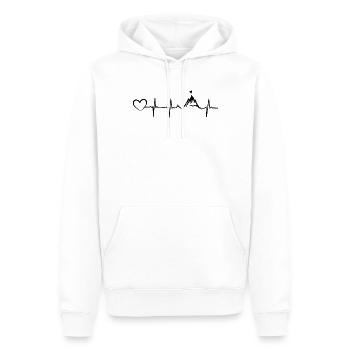 Berg Herz Herzschlag Heartbeat EKG Puls - Männer Premium Bio Hoodie - Weiß - Vorne - Nico (187cm)