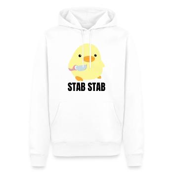 Stab Ente mit Messer Meme Küken Gans Geschenkidee - Männer Premium Bio Hoodie - Weiß - Vorne - Nico (187cm)