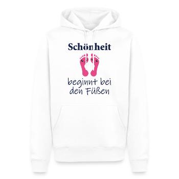 Fußpflege Pediküre Podologe Nagelstudio Geschenk - Männer Premium Bio Hoodie - Weiß - Vorne - Nico (187cm)