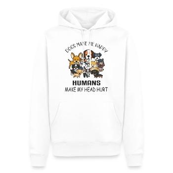Les chiens me rendent heureux - les chiens - Sweat à capuche Premium bio Homme - blanc - Devant - Nico (187cm)