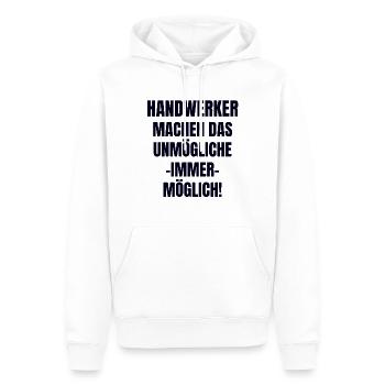 Handwerker - Männer Premium Bio Hoodie - Weiß - Vorne - Nico (187cm)