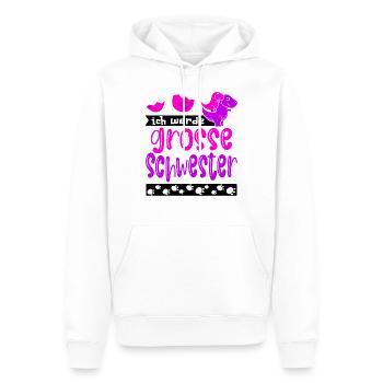 Ich werde grosse Schwester - Bald Schwester - Männer Premium Bio Hoodie - Weiß - Vorne - Nico (187cm)