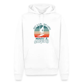 Vague de vacances pour les surfeuses - Sweat à capuche Premium bio Homme - blanc - Devant - Nico (187cm)
