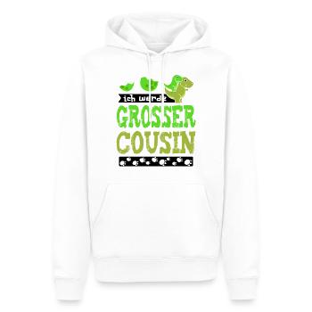 Ich bin bald grosser Cousin - werde großer Cousin - Männer Premium Bio Hoodie - Weiß - Vorne - Nico (187cm)