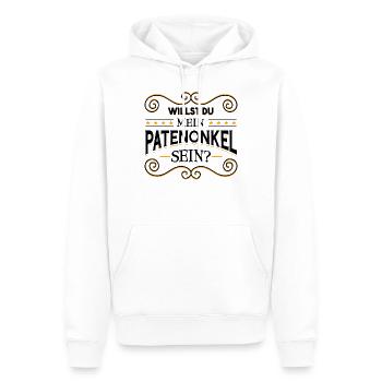 Willst du mein Patenonkel sein? - Männer Premium Bio Hoodie - Weiß - Vorne - Nico (187cm)