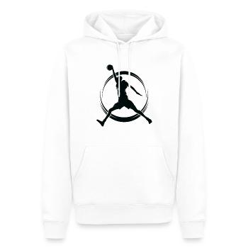 Joueur de basketball - Sweat à capuche Premium bio Homme - blanc - Devant - Nico (187cm)