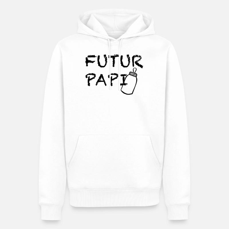 Futur Papi - Sweat à capuche Premium bio Homme - blanc