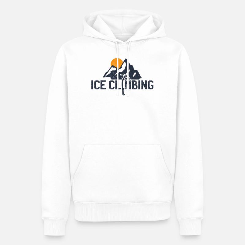 Eisklettern Eiskletterer - Männer Premium Bio Hoodie - Weiß
