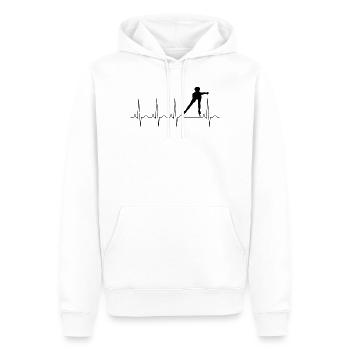 Mon cœur bat pour le patinage en ligne - Sweat à capuche Premium bio Homme - blanc - Devant - Nico (187cm)