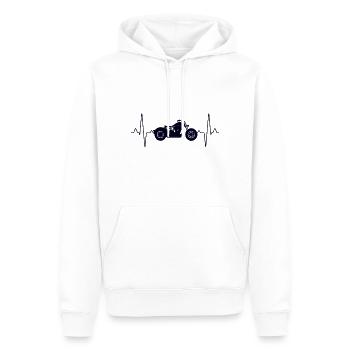 Motorrad Herzschlag - Männer Premium Bio Hoodie - Weiß - Vorne - Nico (187cm)