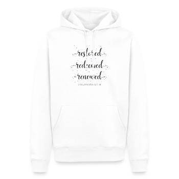 Christlicher Bibelvers Religion Kreuz - Männer Premium Bio Hoodie - Weiß - Vorne - Nico (187cm)