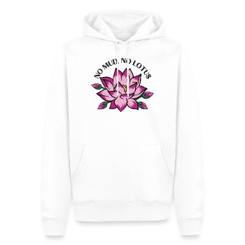 Pas de boue pas de fleur de lotus fleur de lotus - Sweat à capuche Premium bio Homme - blanc - Devant - Nico (187cm)