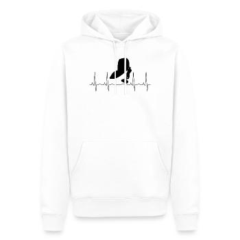 wingfoil Wingsurf Fréquence pouls - Sweat à capuche Premium bio Homme - blanc - Devant - Nico (187cm)