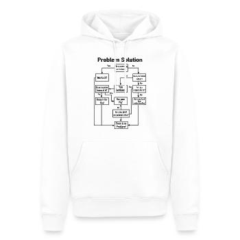 Problème-solution processus de diagramme de bureau de travail blague - Sweat à capuche Premium bio Homme - blanc - Devant - Nico (187cm)