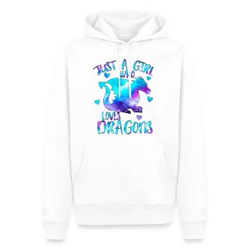 Nur ein Mädchen, das Drachen liebt - Männer Premium Bio Hoodie - Weiß - Vorne - Nico (187cm)