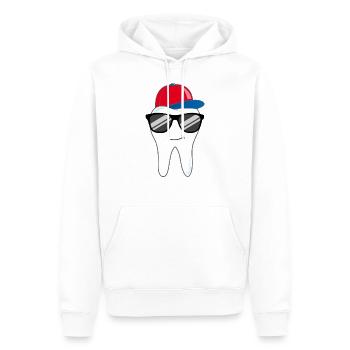 Drôle de dents dentistes cadeau - Sweat à capuche Premium bio Homme - blanc - Devant - Nico (187cm)