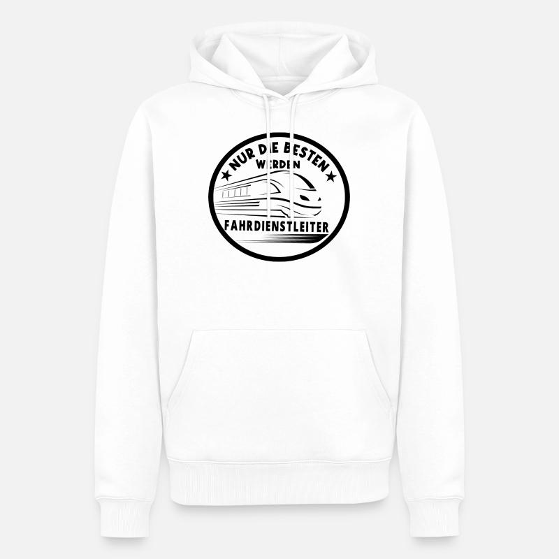 Fahrdienstleiter und Eisenbahner Sprüche - Männer Premium Bio Hoodie - Weiß