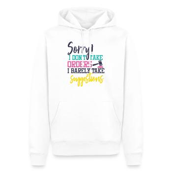 Ich nehme keine Bestellungen an - lustiges Geschenk für Ihre Sturheit - Männer Premium Bio Hoodie - Weiß - Vorne - Nico (187cm)