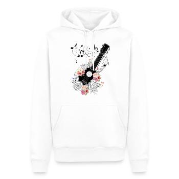 Ukulele mit Blumen Geschenk - Männer Premium Bio Hoodie - Weiß - Vorne - Nico (187cm)