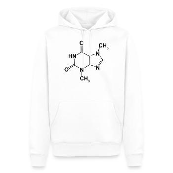 Chocolat Formule chimique pour le cacao - Sweat à capuche Premium bio Homme - blanc - Devant - Nico (187cm)