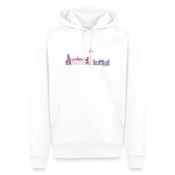 Berlin T-Shirt - Berlin Skyline Shirt - I Love - Sweat à capuche Premium bio Homme - blanc - Devant - Nico (187cm)