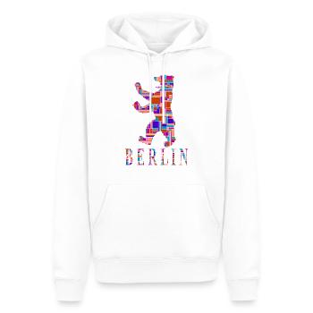 Berlin T-Shirt - Berlin Bär Shirt - I Love - Sweat à capuche Premium bio Homme - blanc - Devant - Nico (187cm)