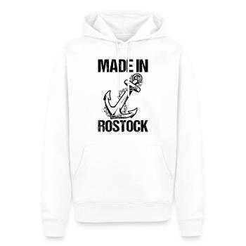 Rostock Geschenk Spruch - Männer Premium Bio Hoodie - Weiß - Vorne - Nico (187cm)