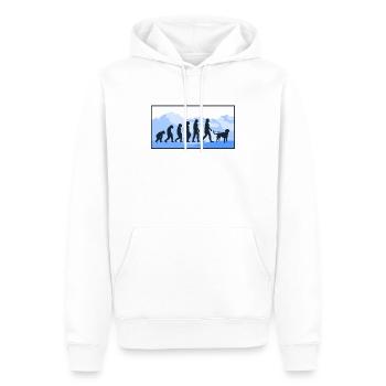 Kleiner Münsterländer Evolution Hunde Geschenk - Männer Premium Bio Hoodie - Weiß - Vorne - Nico (187cm)
