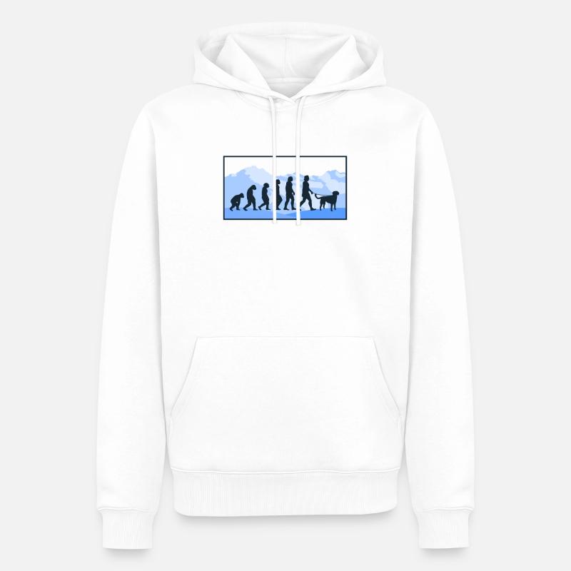 Kleiner Münsterländer Evolution Hunde Geschenk - Männer Premium Bio Hoodie - Weiß