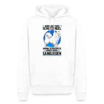 Glückspilze haben Samojeden Schlittenhund Spruch - Männer Premium Bio Hoodie - Weiß - Vorne - Nico (187cm)
