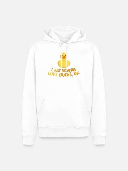 I Love Ducks - Yellow Bathing Duck Quitscheente Duck - Men’s Premium Organic Hoodie - white