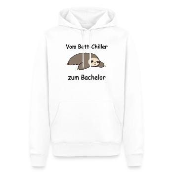 Uni Bachelor Abschluss Studenten Faultier Geschenk - Männer Premium Bio Hoodie - Weiß - Vorne - Nico (187cm)