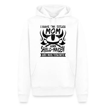 Schildmaid und Mama Wikinger nordische Mythologie - Männer Premium Bio Hoodie - Weiß - Vorne - Nico (187cm)