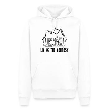 Living the Vantasy - Van Camping Camper - Sweat à capuche Premium bio Homme - blanc - Devant - Nico (187cm)